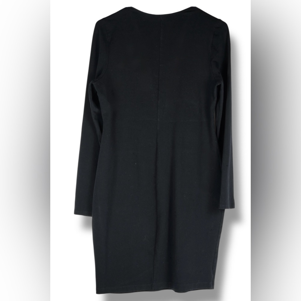 Express Women’s Black Deep V-Neck Long Sleeve Classic Bodycon Dress – Size L - Picture 8 of 17